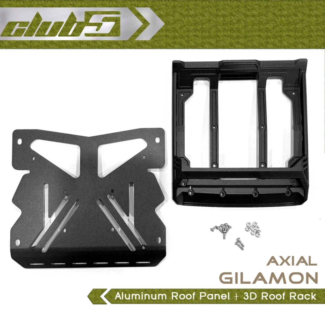 Aluminum Roof Panel +3D Roof Rack for Axial AXP8 Gilamon