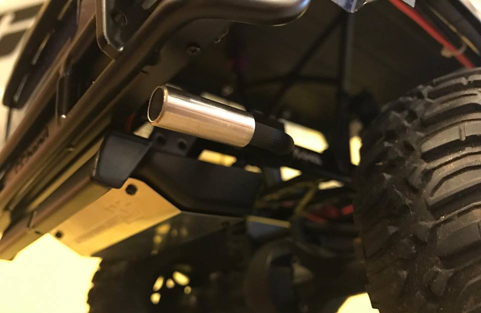 1/10 Scale Exhaust Tail Pipe w/ Stainless Steel Muffler Tip for Axial SCX10 II