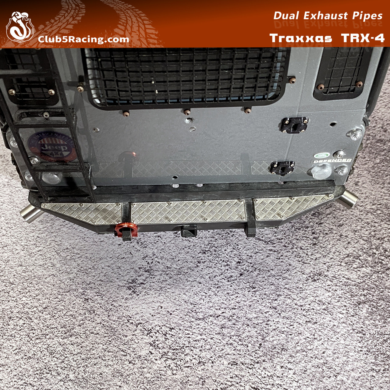 Dual Exhaust Pipes for TRX-4 Early Bronco , Defender D110
