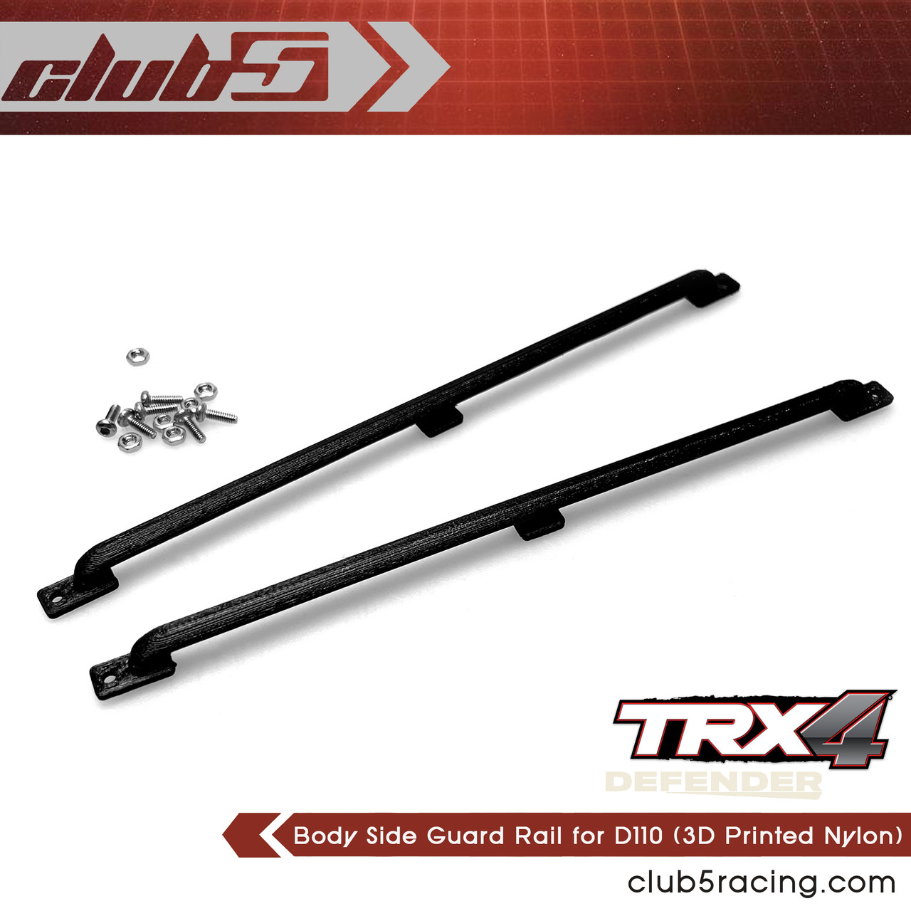 Body Side Guard Rail for TRX-4 D110 Body ( 3D Printed Nylon )