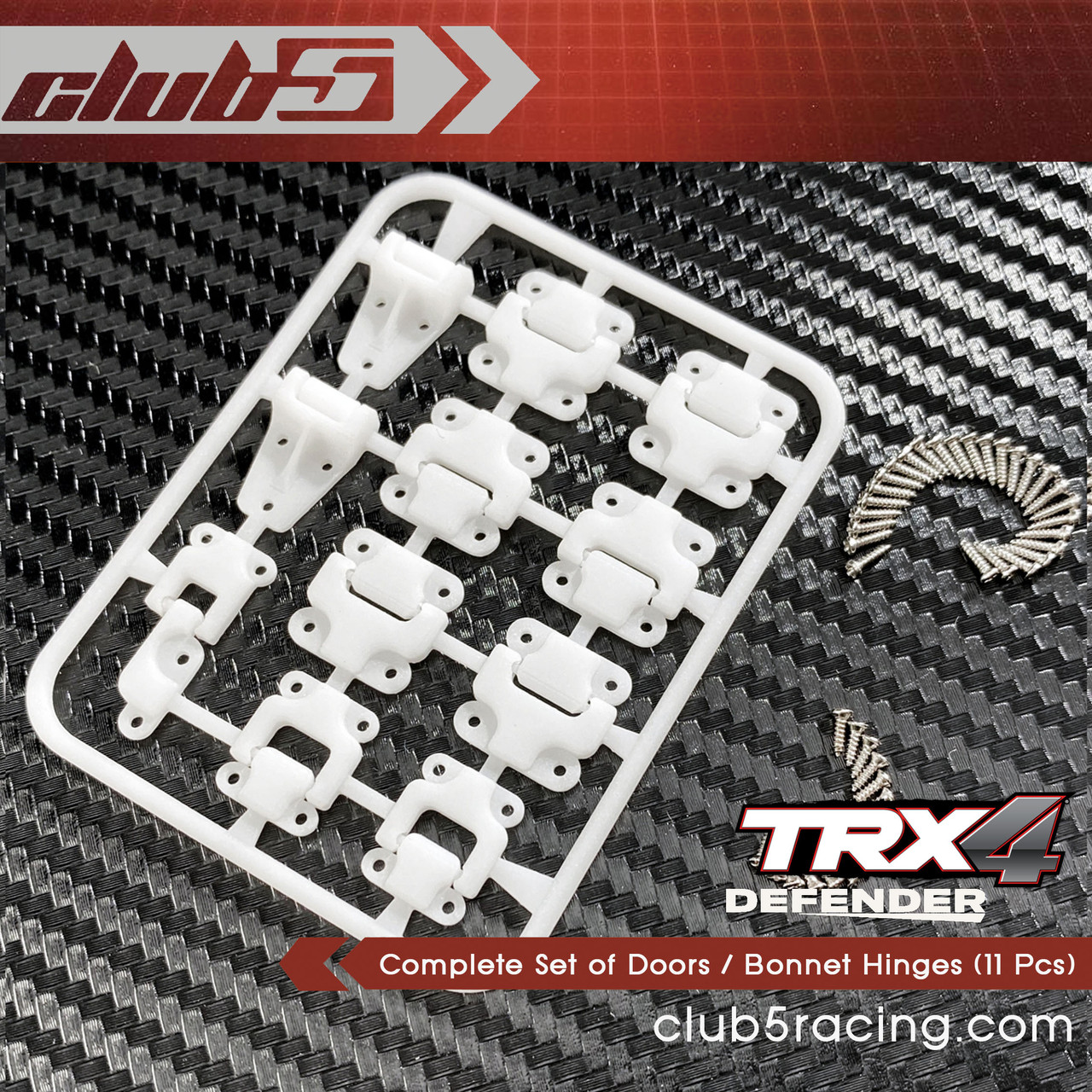 Complete Set of Doors / Bonnet Hinges (11 Pcs) For Traxxas TRX-4 D-110 Body