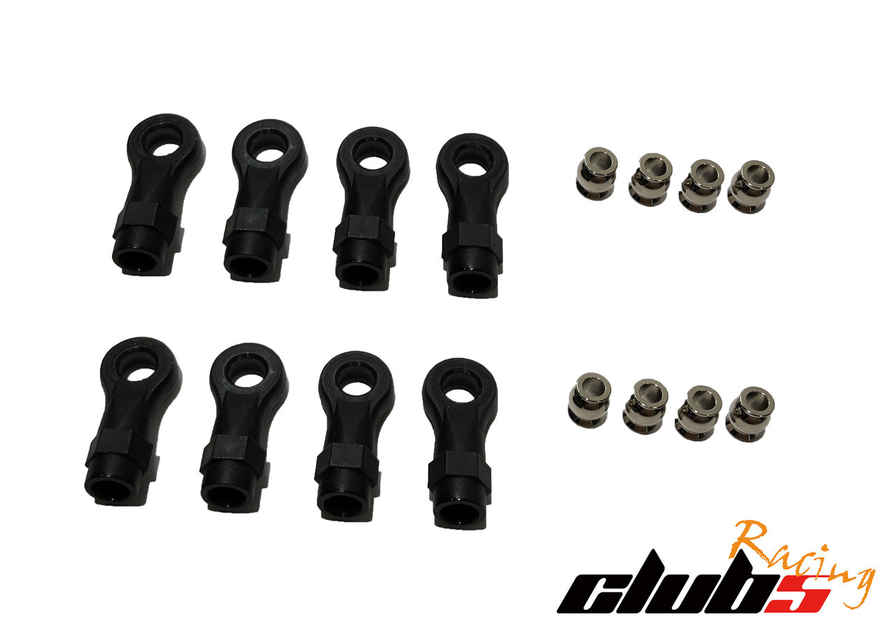 M4 Straight Rod Ends w/ Brass Hollow Ball Set ( x 8 ) Traxxas / Redcat