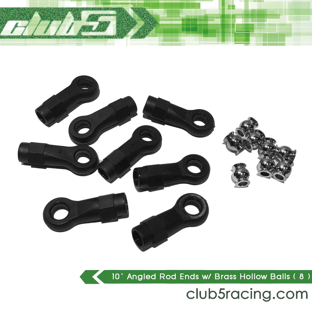 10° Angled Rod Ends w/ Brass Hollow Balls ( 8 ) 
