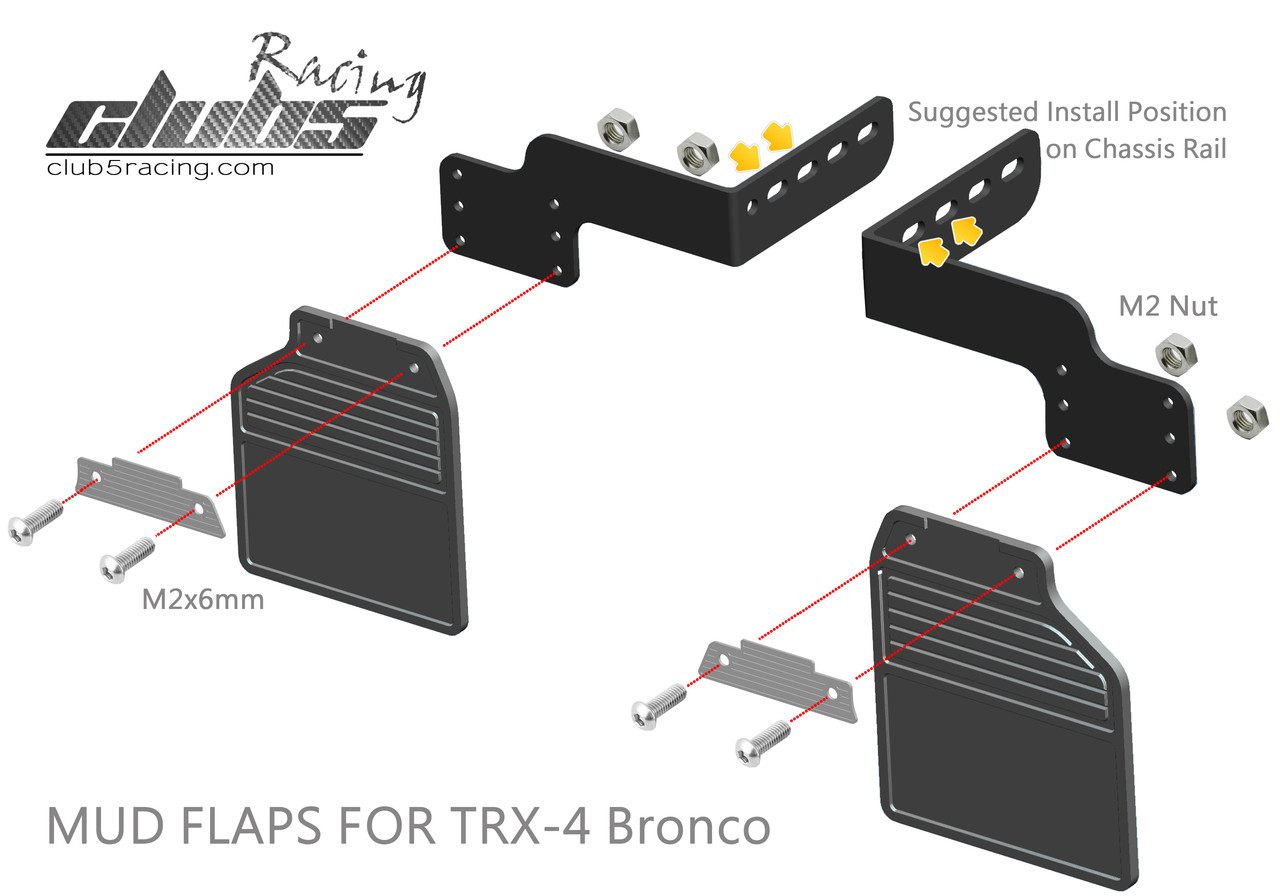Rear Mud Flaps (Bronco) for TRX-4 Bronco