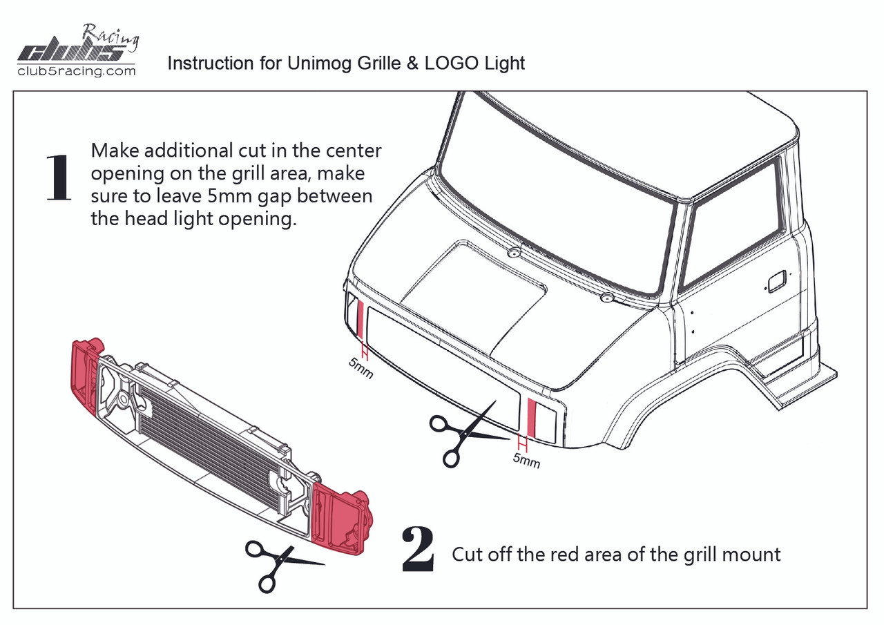 Front Grille w/ MB Logo for Axial UMG10 AX90075
