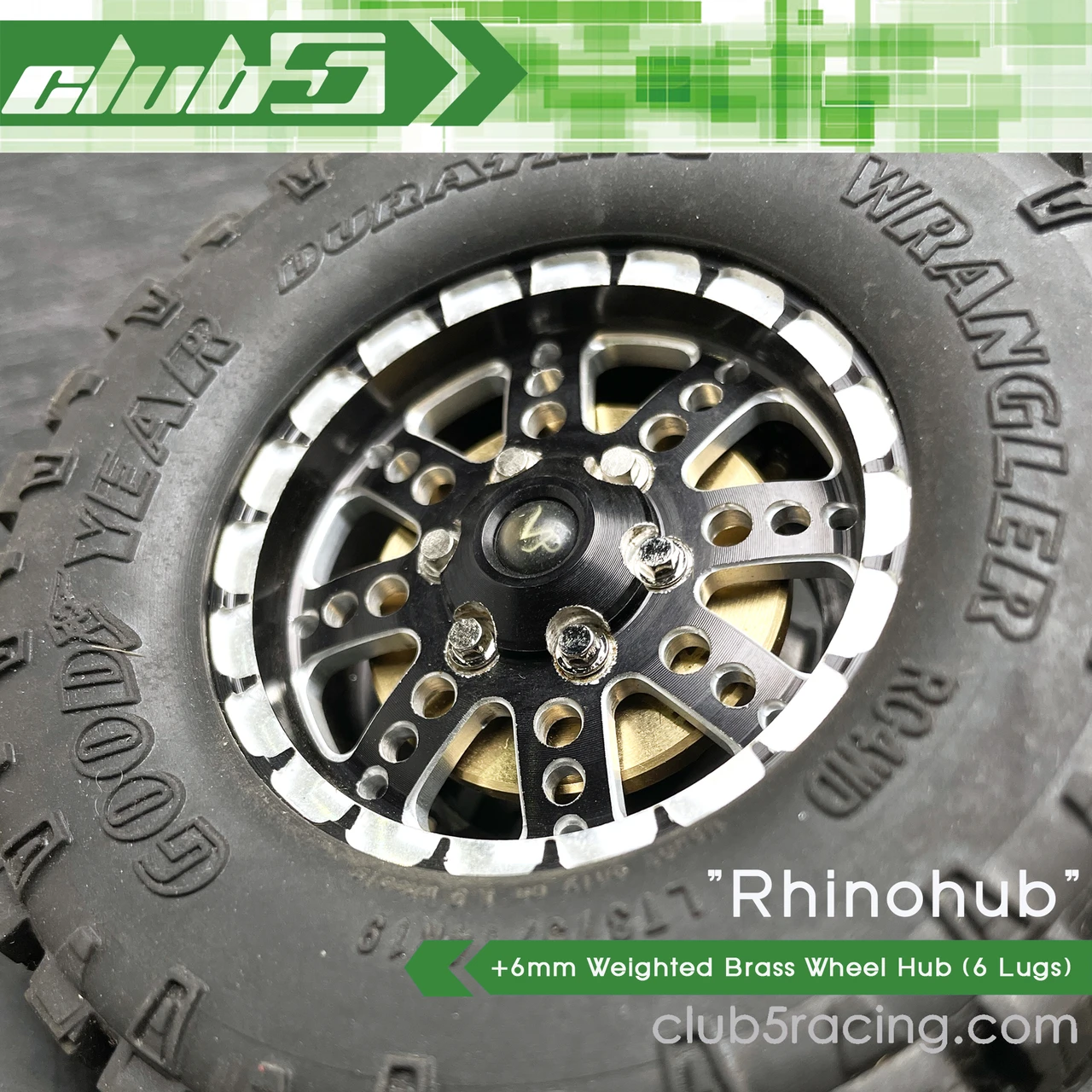 "Rhinohub" +6mm Weighted Brass Wheel Hub ( 6 Lugs ) (V2)