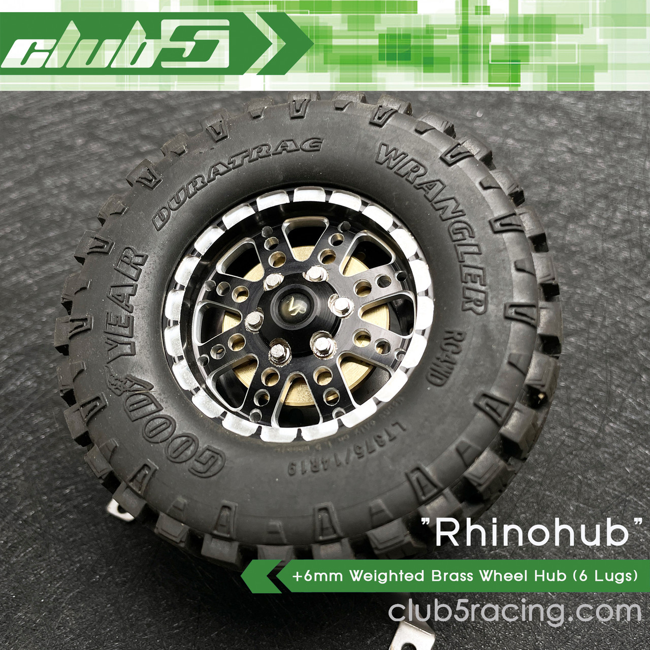 "Rhinohub" +6mm Weighted Brass Wheel Hub ( 6 Lugs ) (V2)