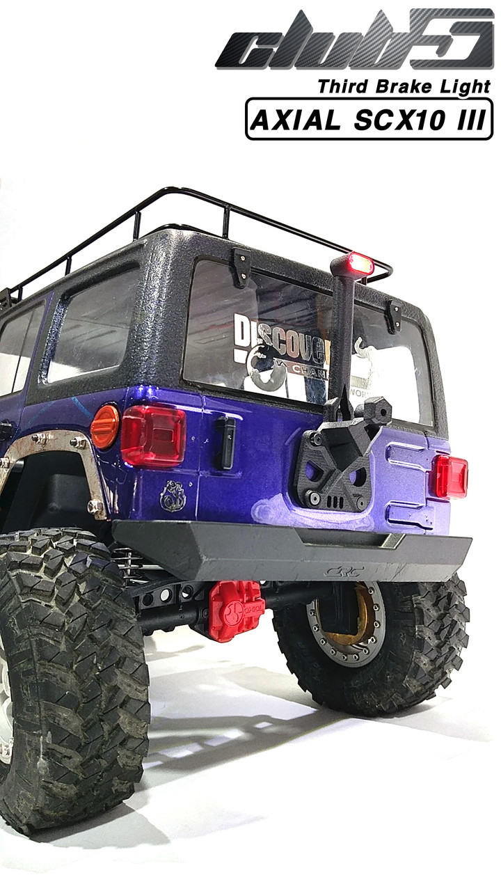 Spare Tire Carrier / High Mount Brake Light for Axial SCX10 III, Jeep JL Wrangler