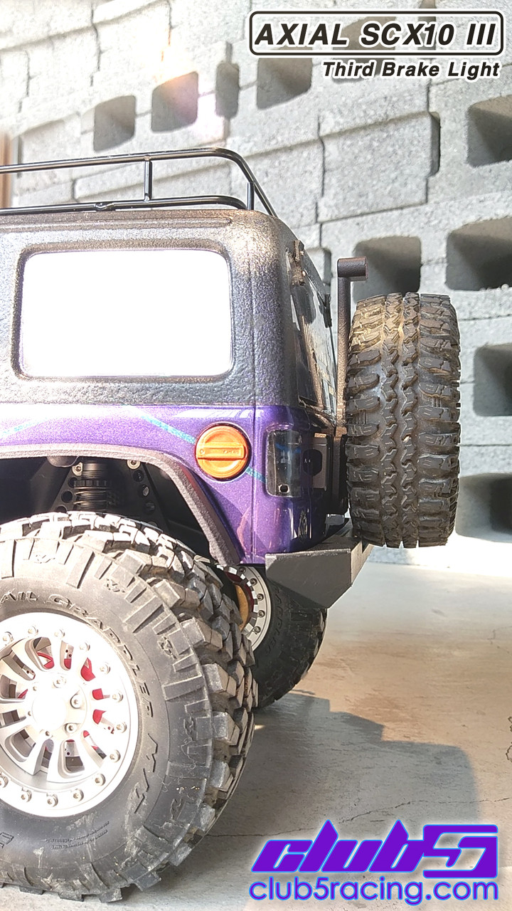 Spare Tire Carrier / High Mount Brake Light for Axial SCX10 III, Jeep JL Wrangler