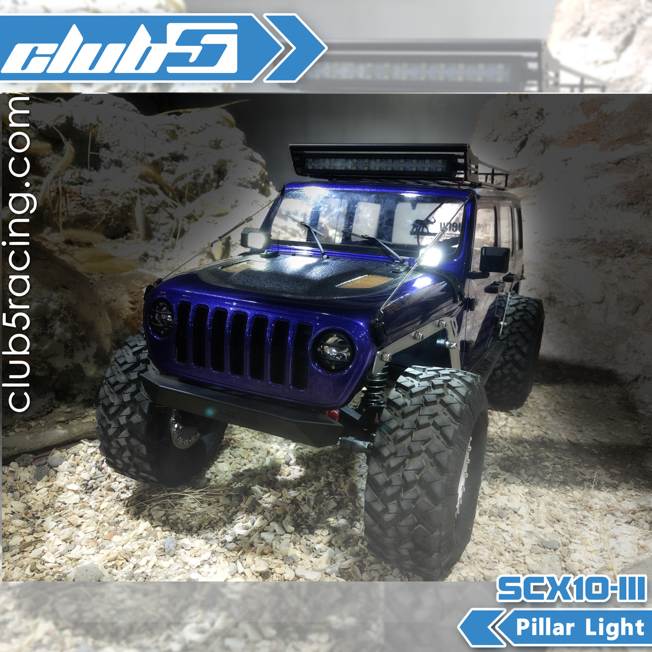 Pillar Light for SCX10 III Jeep JLU Wrangler ( 6V )