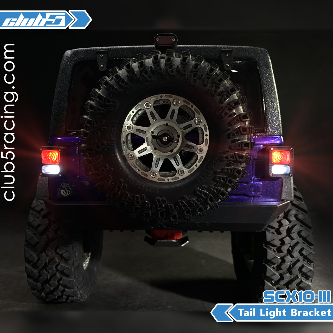 Tail Light Housing w/ Clear Lens (A) for SCX10 III Jeep Wrangler