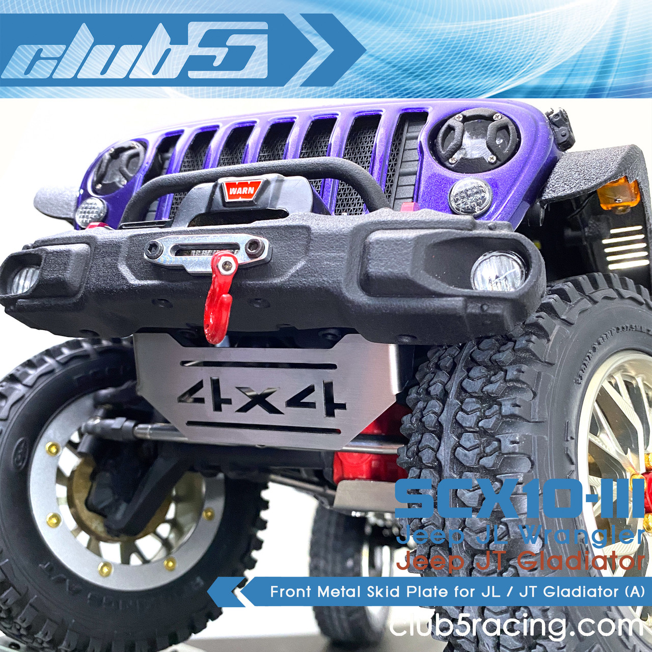 Front Metal Skid Plate for SCX10 III Jeep JL Wrangler / JT Gladiator  ( A )