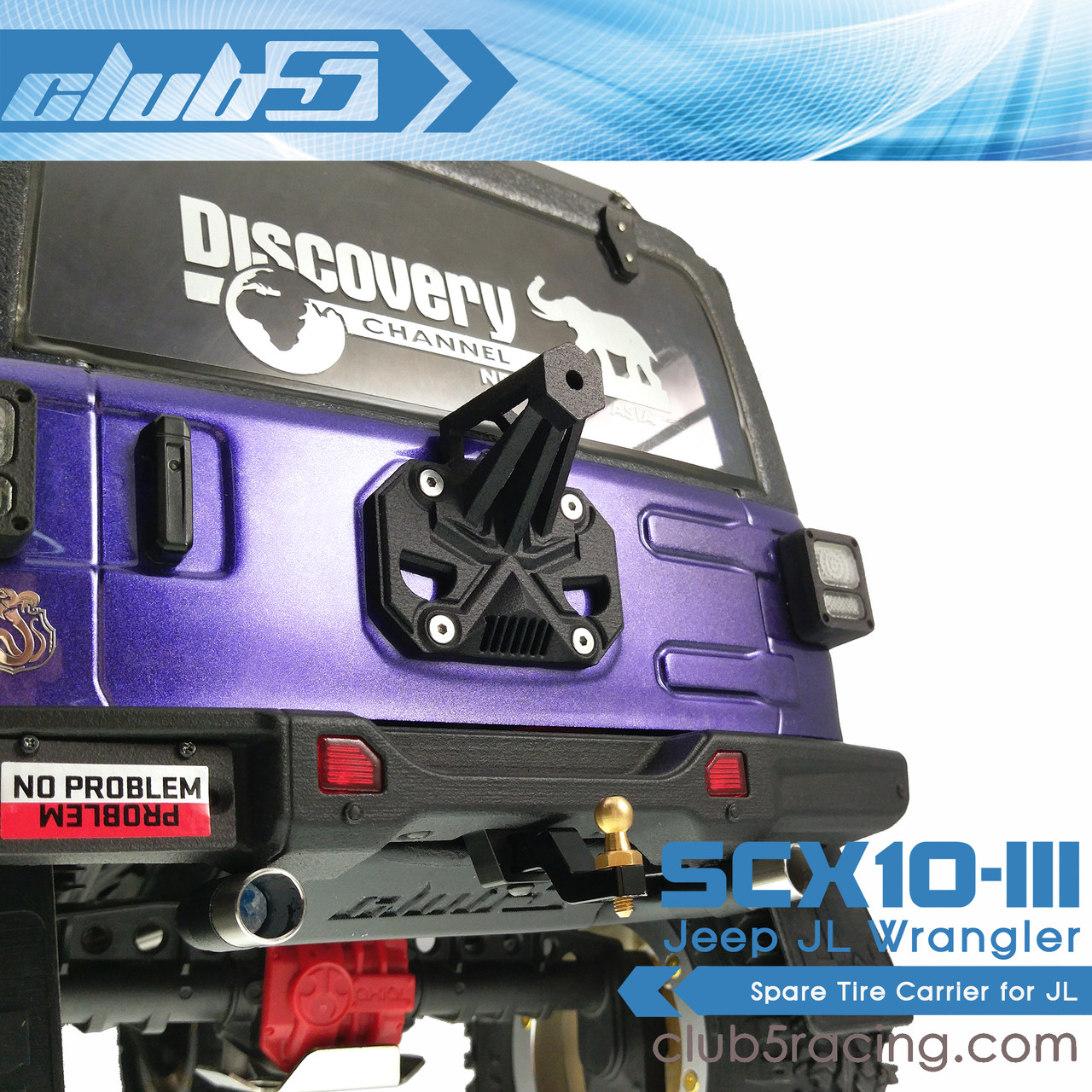 Spare Tire Carrier for SCX10 III Jeep JL Wrangler