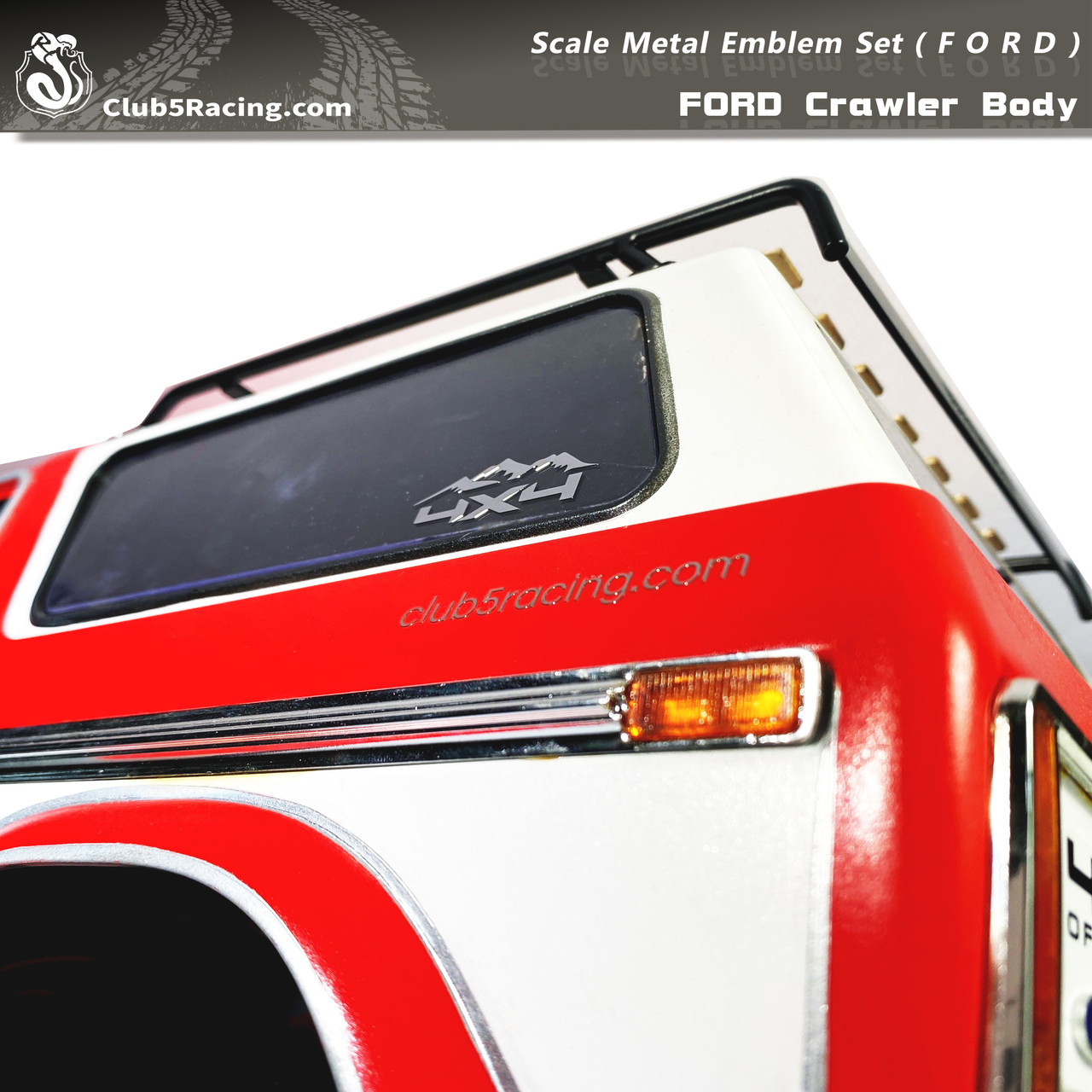 Scale Metal Emblem Set ( F O R D ) for FORD Crawler Body