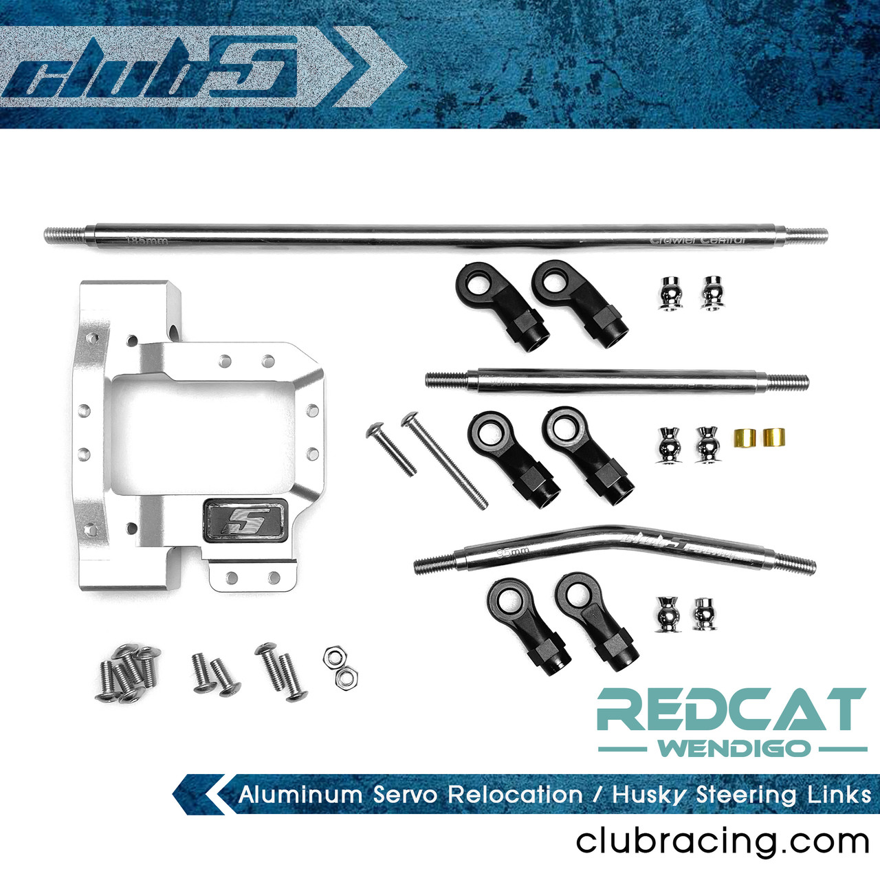 Aluminum Servo Relocation / Husky Steering Links for Redcat Wendigo