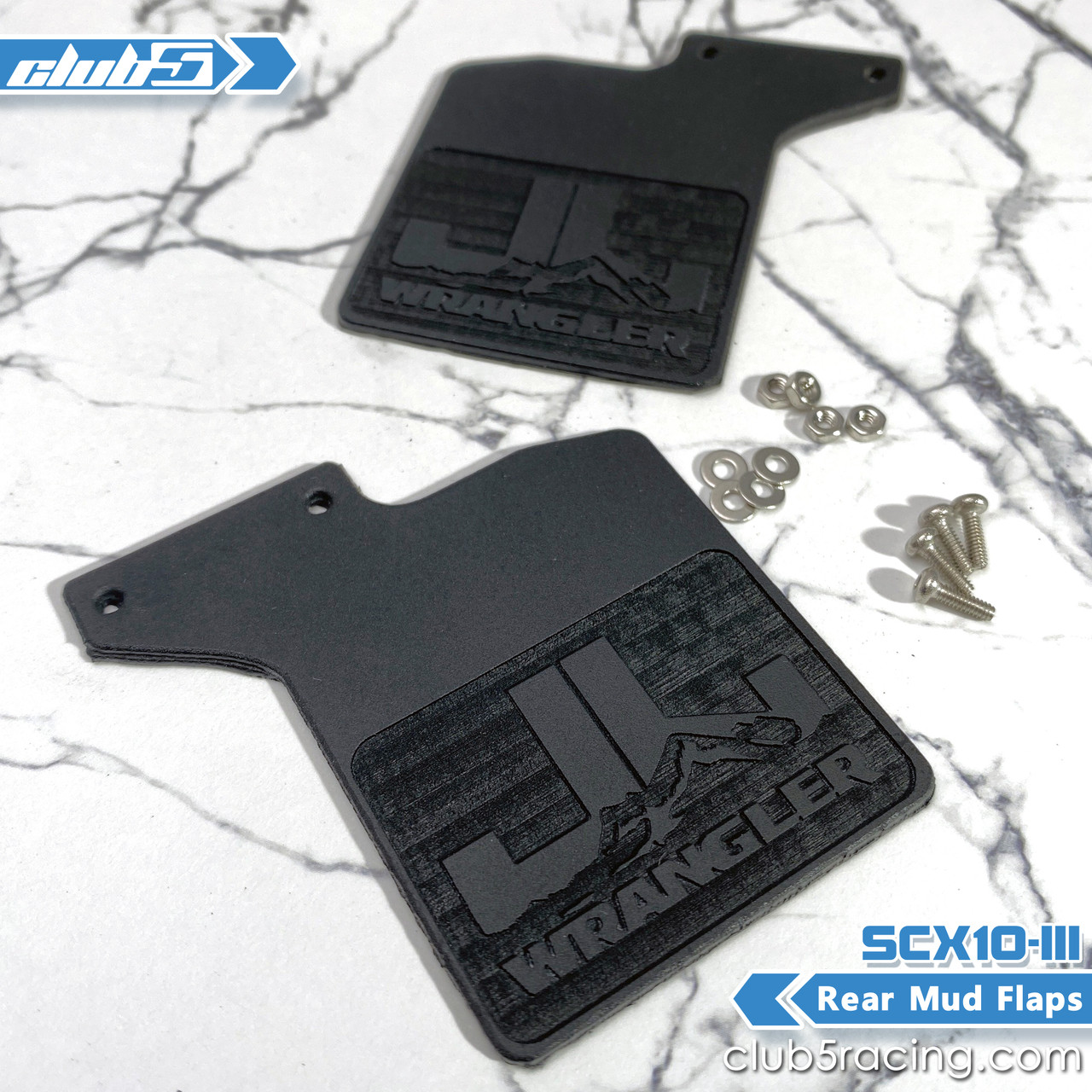 Rear Mud Flaps for SCX10 III Jeep JL Wrangler (A)