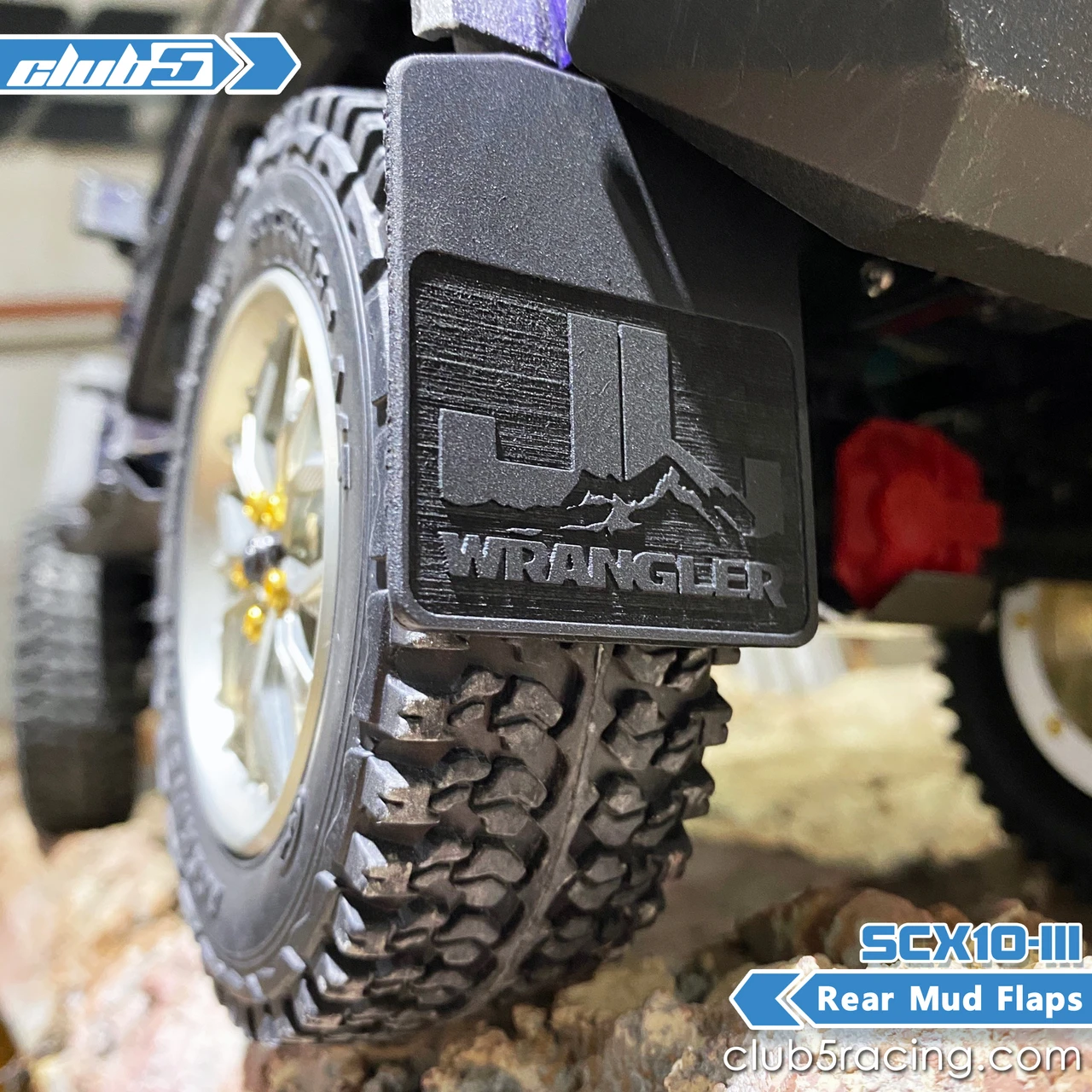 Rear Mud Flaps for SCX10 III Jeep JL Wrangler (A)
