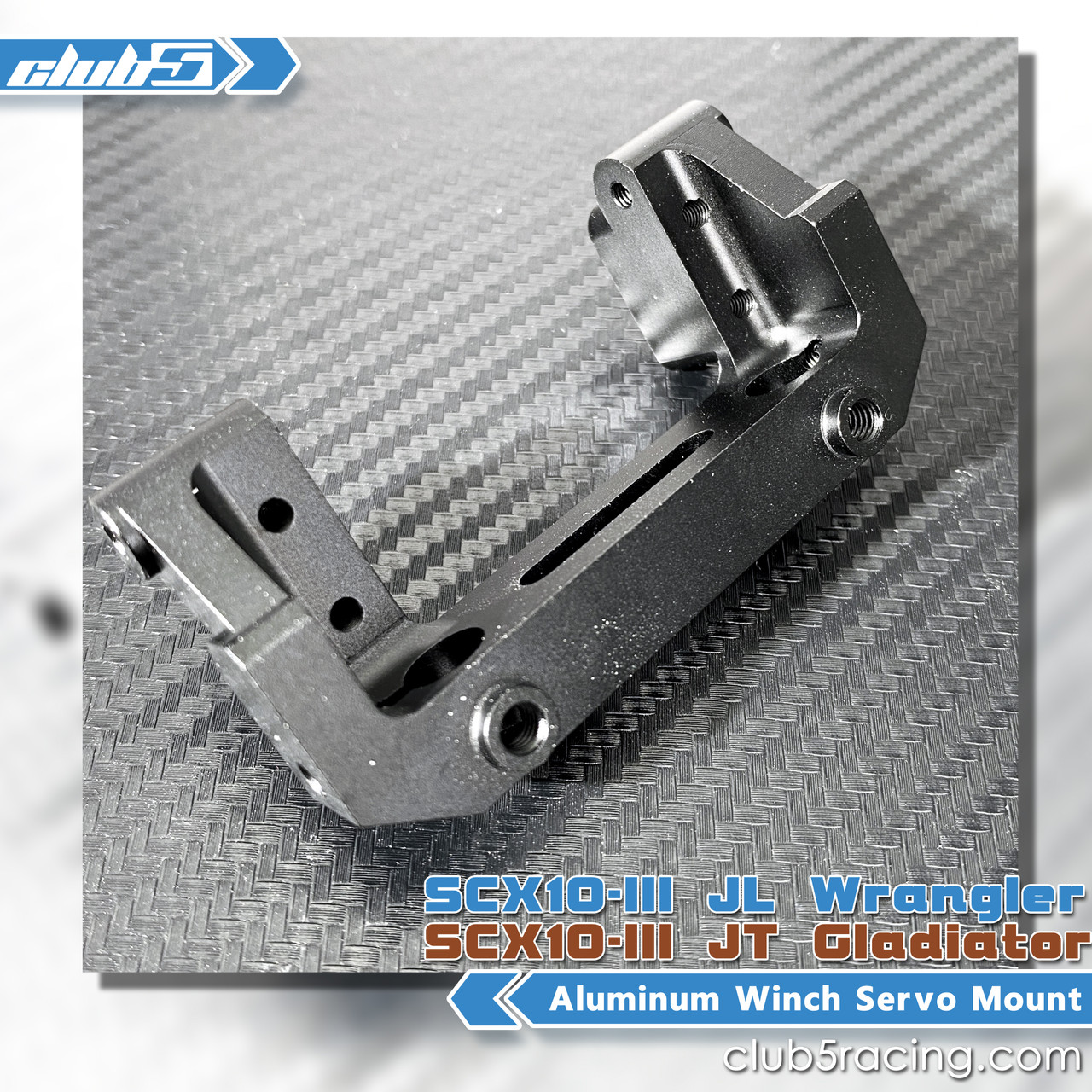 Aluminum Winch Servo Mount for SCX10 III Jeep JL Wrangler / JT Gladiator