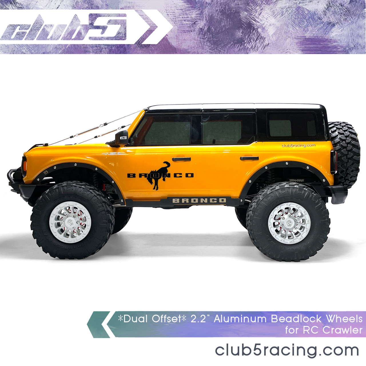 *Dual Offset* 2.2" Aluminum Beadlock Wheels for RC Crawler (A)