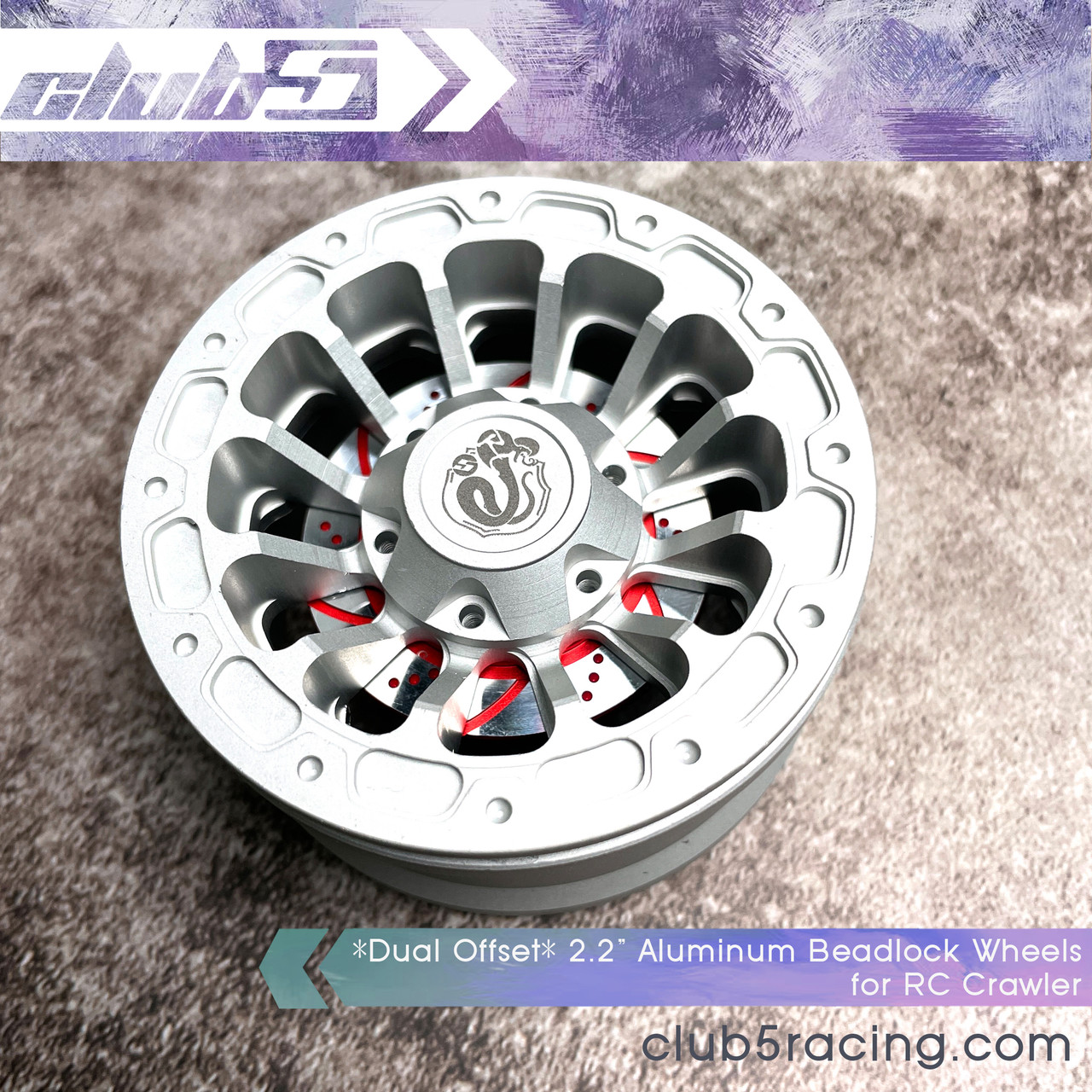 *Dual Offset* 2.2" Aluminum Beadlock Wheels for RC Crawler (A)