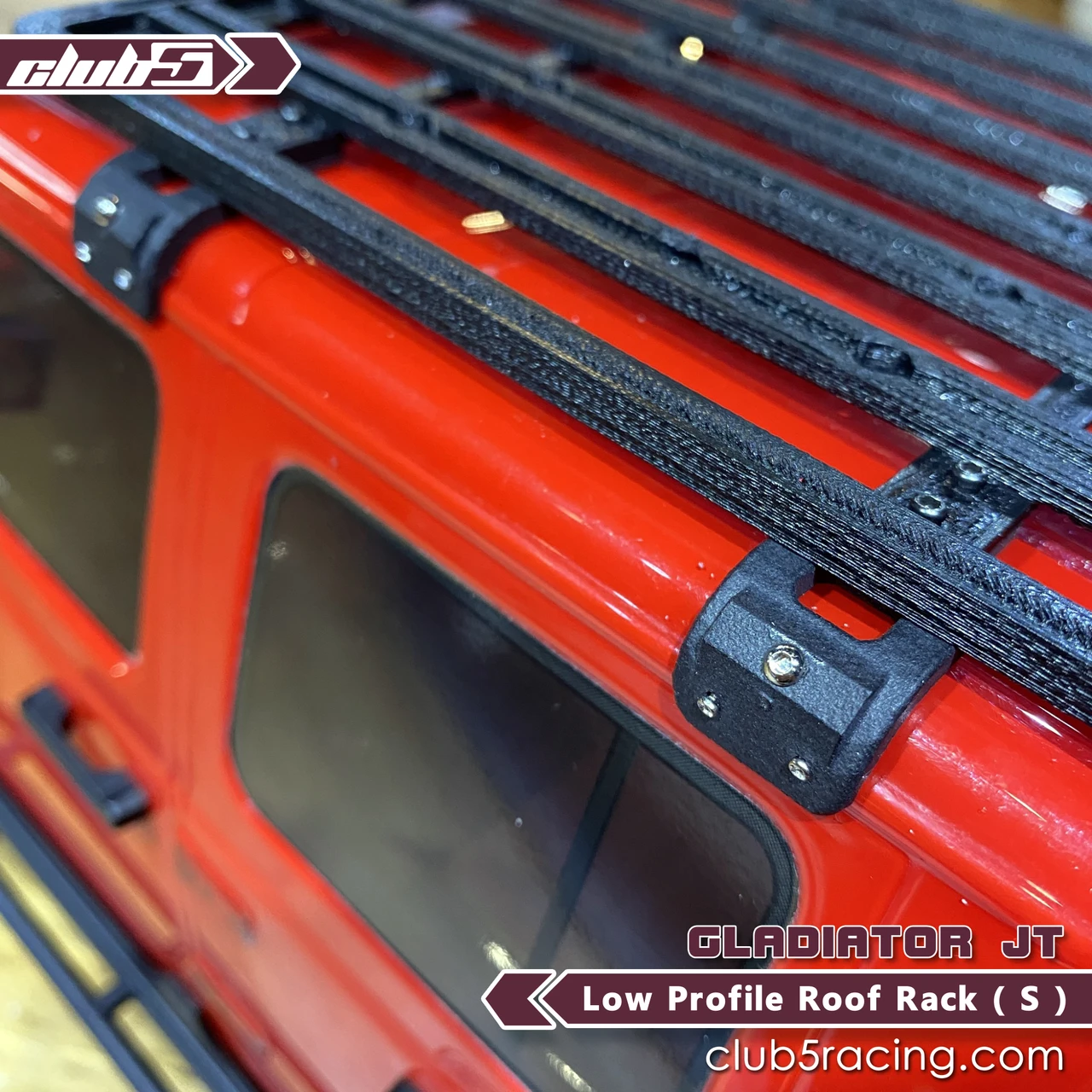 Low Profile Roof Rack (S) for SCX10 III Jeep JL Wrangler / JT Gladiator ( 3DP )