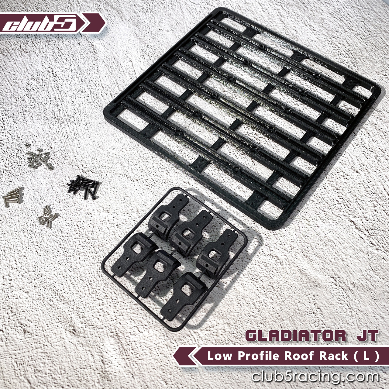 Low Profile Roof Rack (L) for SCX10 III Jeep JL Wrangler / JT Gladiator ( 3DP )