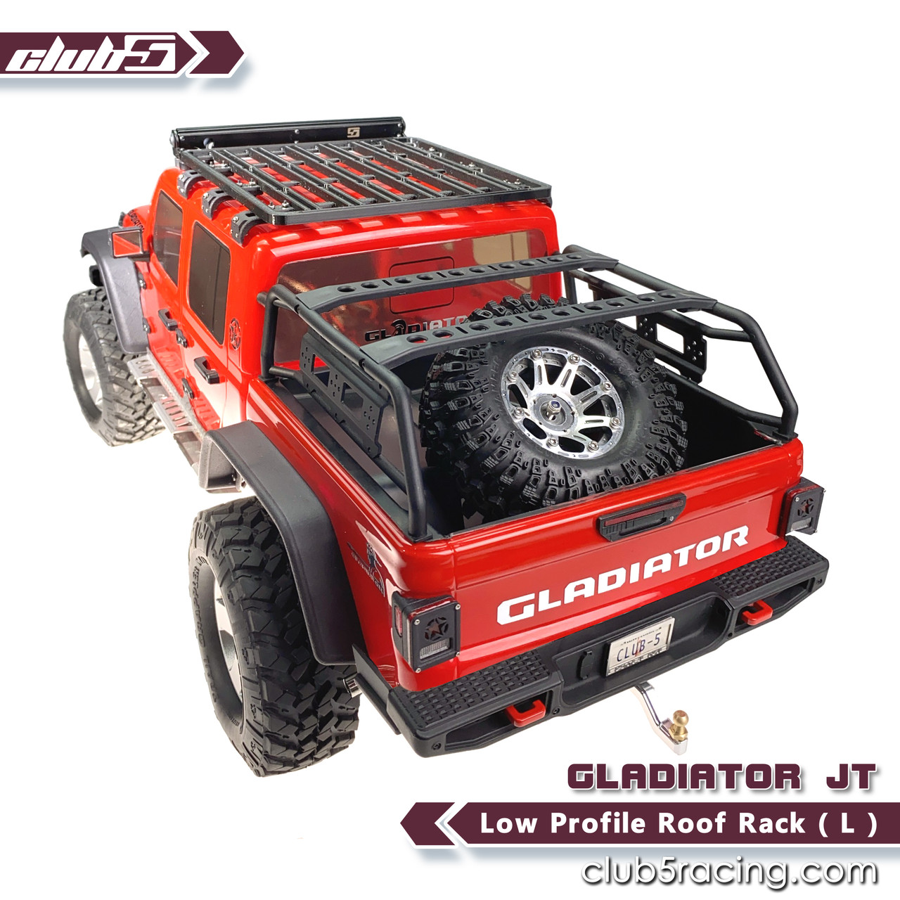 Low Profile Roof Rack (L) for SCX10 III Jeep JL Wrangler / JT Gladiator ( 3DP )