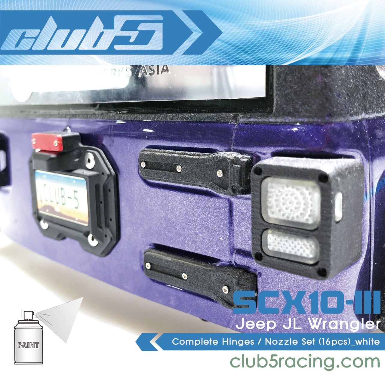 Complete Hinges / Nozzle Set (12 Pcs) for Axial SCX10 III Jeep JT Gladiator 