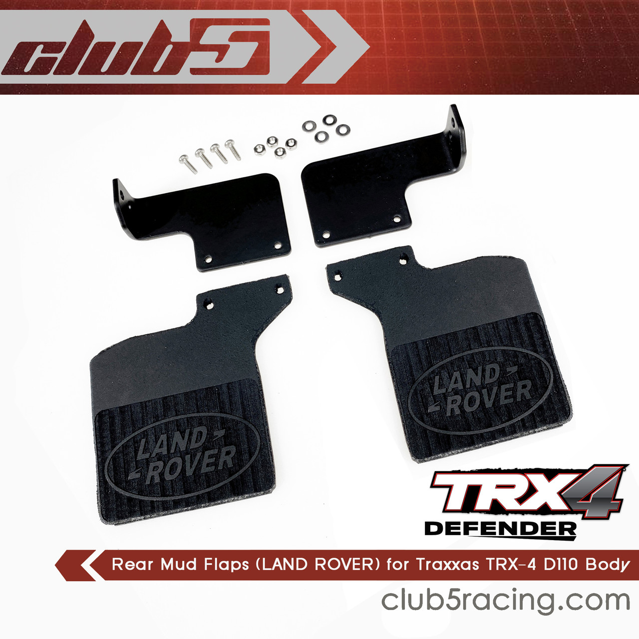 Rear Mud Flaps (LAND ROVER) for Traxxas TRX-4 D110 Body