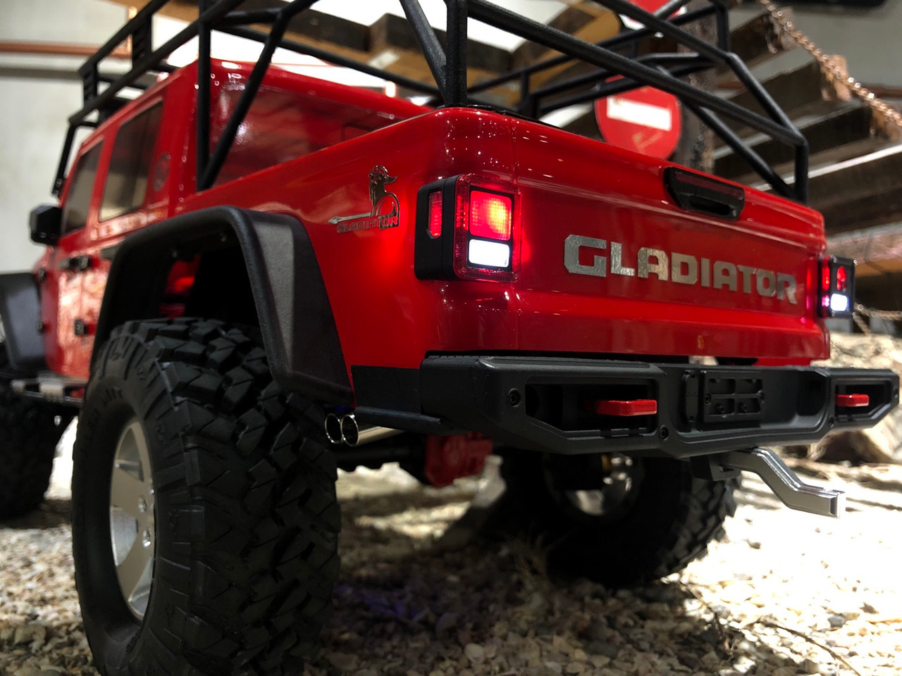 Tail Light Housing w/ Lens and Armor Guards for SCX10 III Jeep JT Gladiator