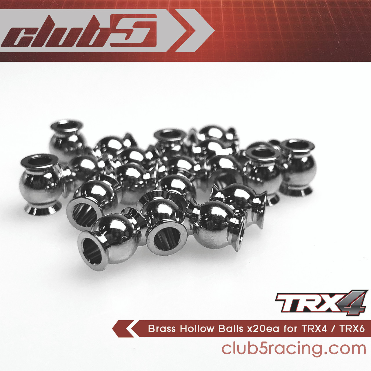 Brass Hollow Balls ( Ni Plated ) for ''Traxxas'' / Vaterra ( 20 pcs set ) 