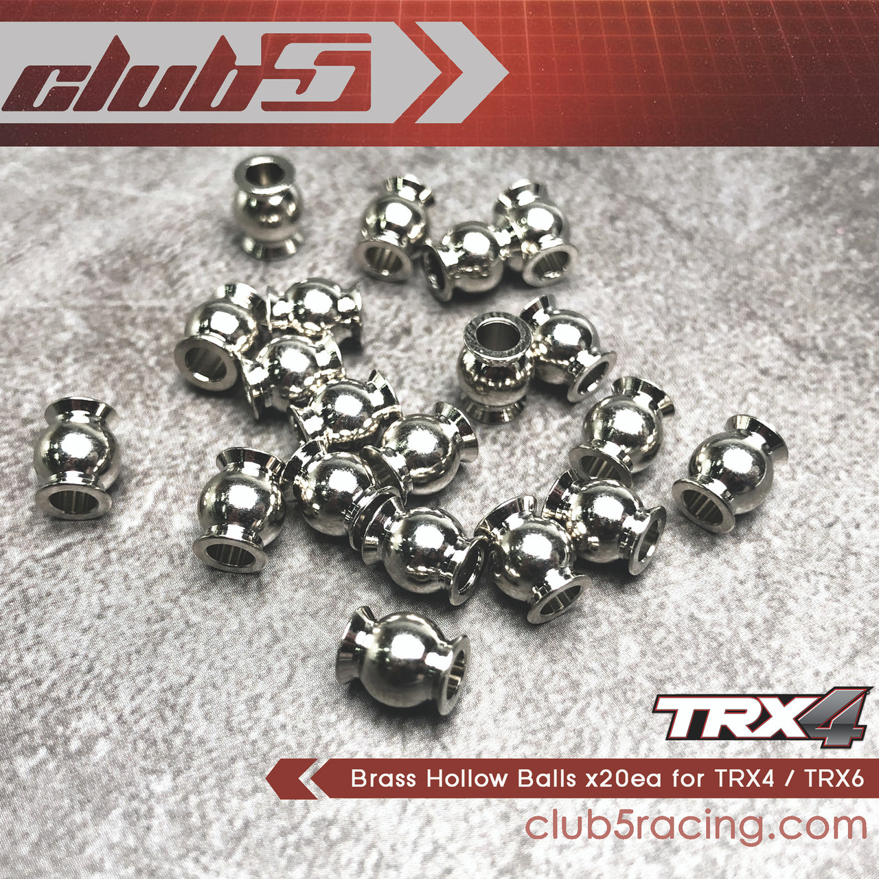 Brass Hollow Balls ( Ni Plated ) for ''Traxxas'' / Vaterra ( 20 pcs set ) 