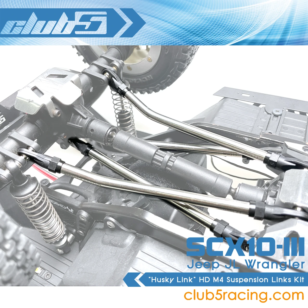 "Husky Link" HD M4 Hi-Clearance Suspension Links for SCX10 III JL Wrangler