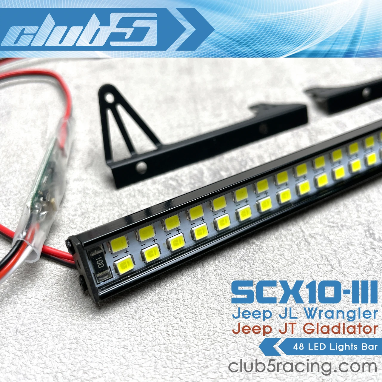 Multi-Mode LED Light Bar for Axial SCX10 III JL Wrangler / JT Gladiator 