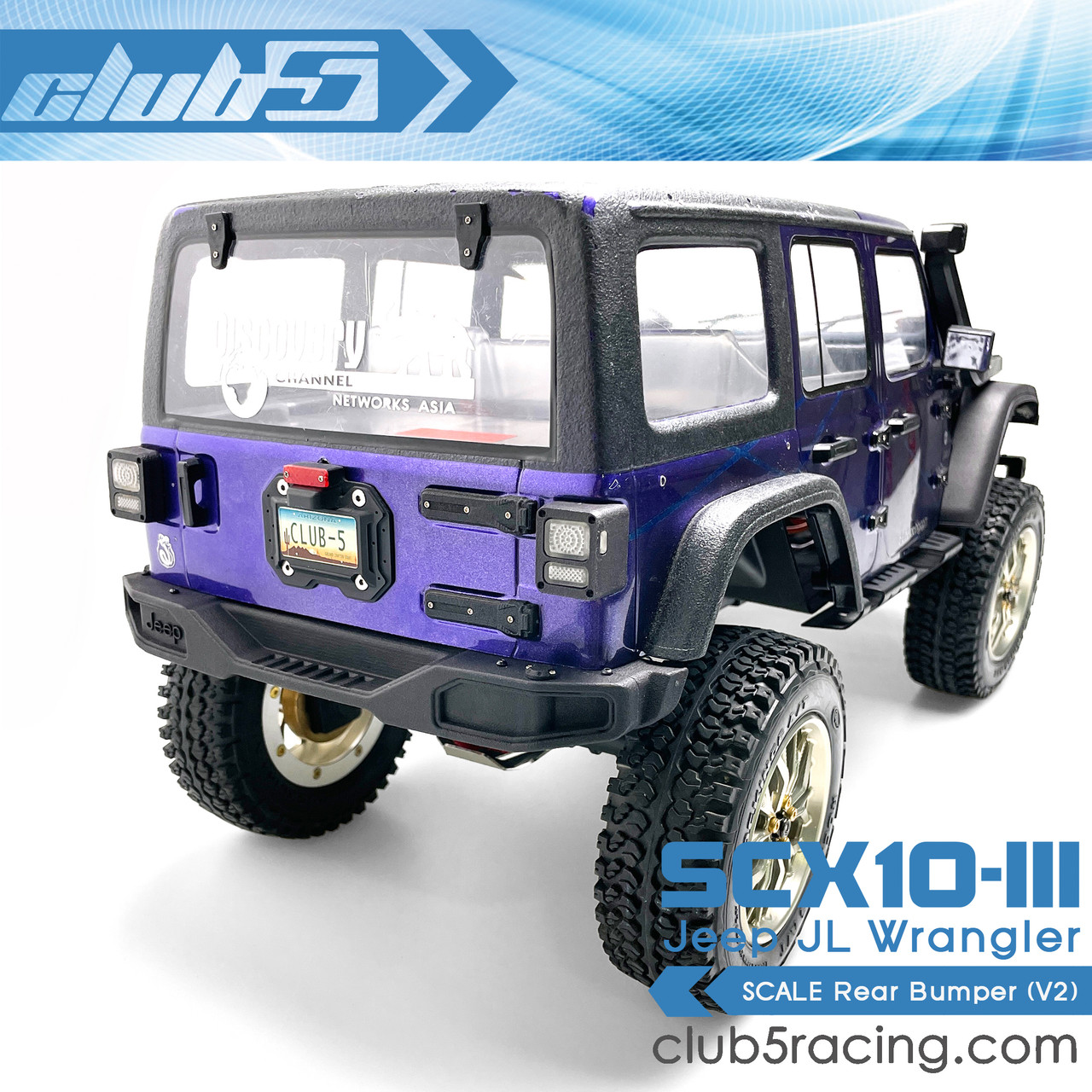 Scale Jeep Rear Bumper for SCX10 III JL Wrangler ( V2 )