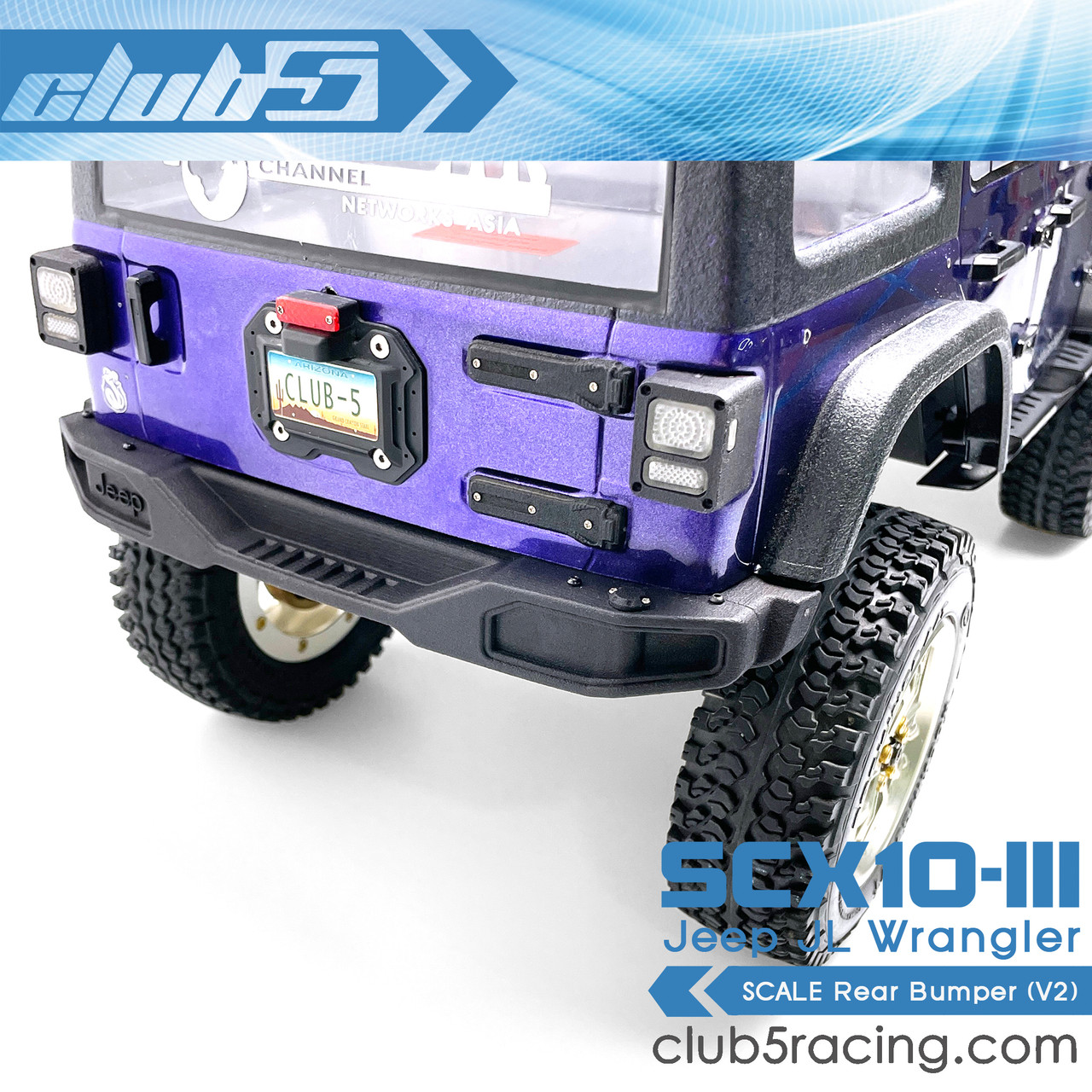Scale Jeep Rear Bumper for SCX10 III JL Wrangler ( V2 )