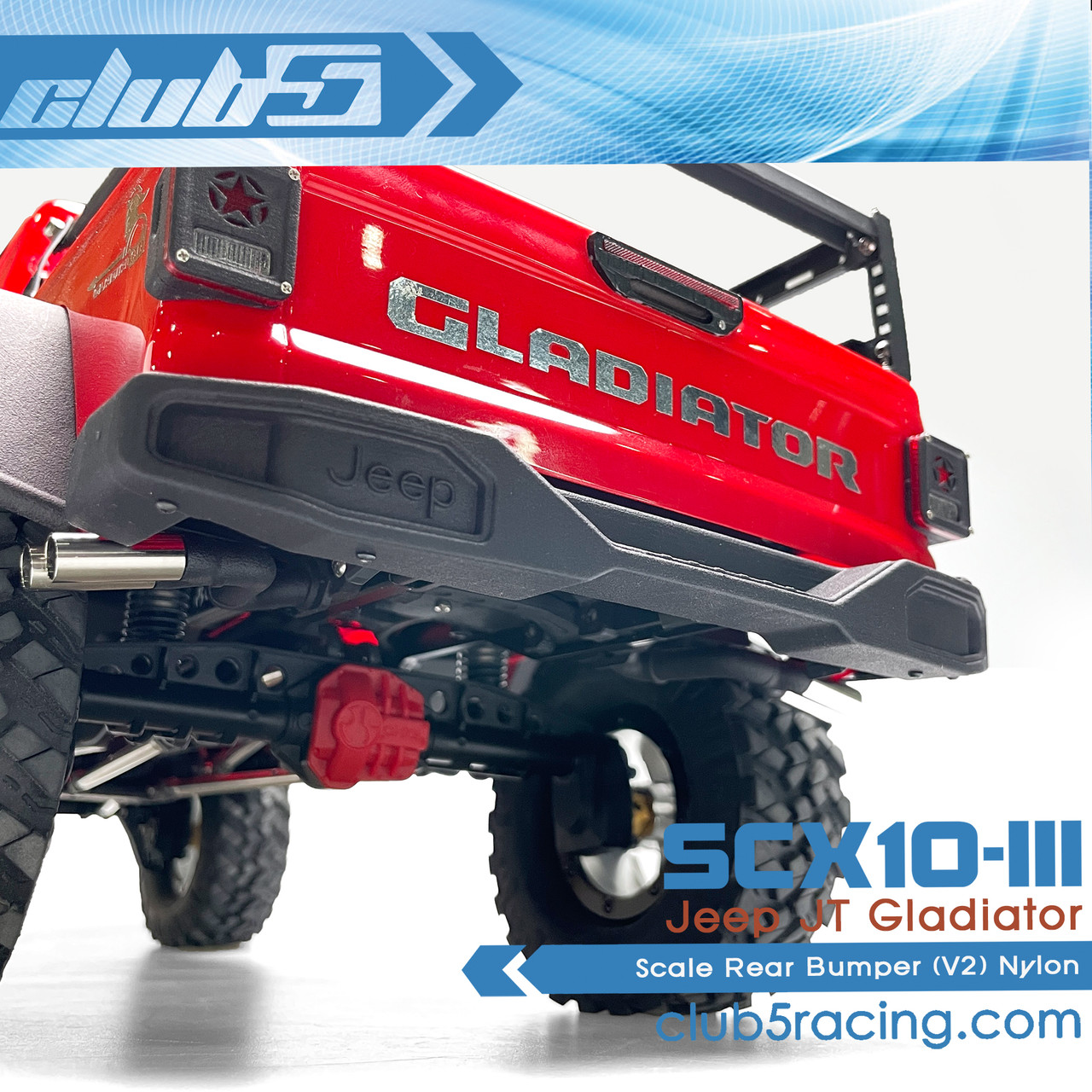 Scale Jeep Rear Bumper for SCX10 III JT Gladiator ( V2 )
