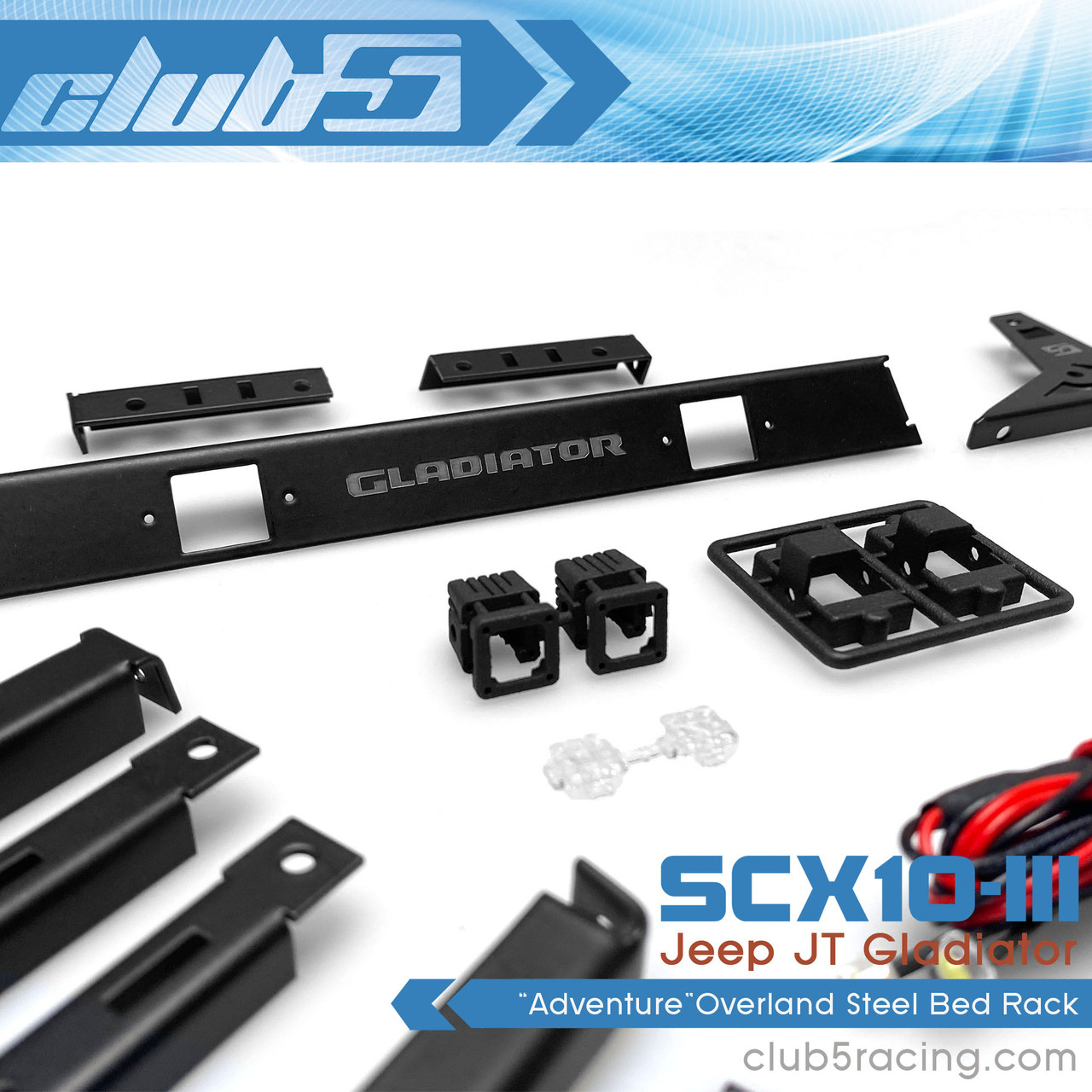 "Adventure" Overland Steel Bed Rack for SCX10 III Jeep JT