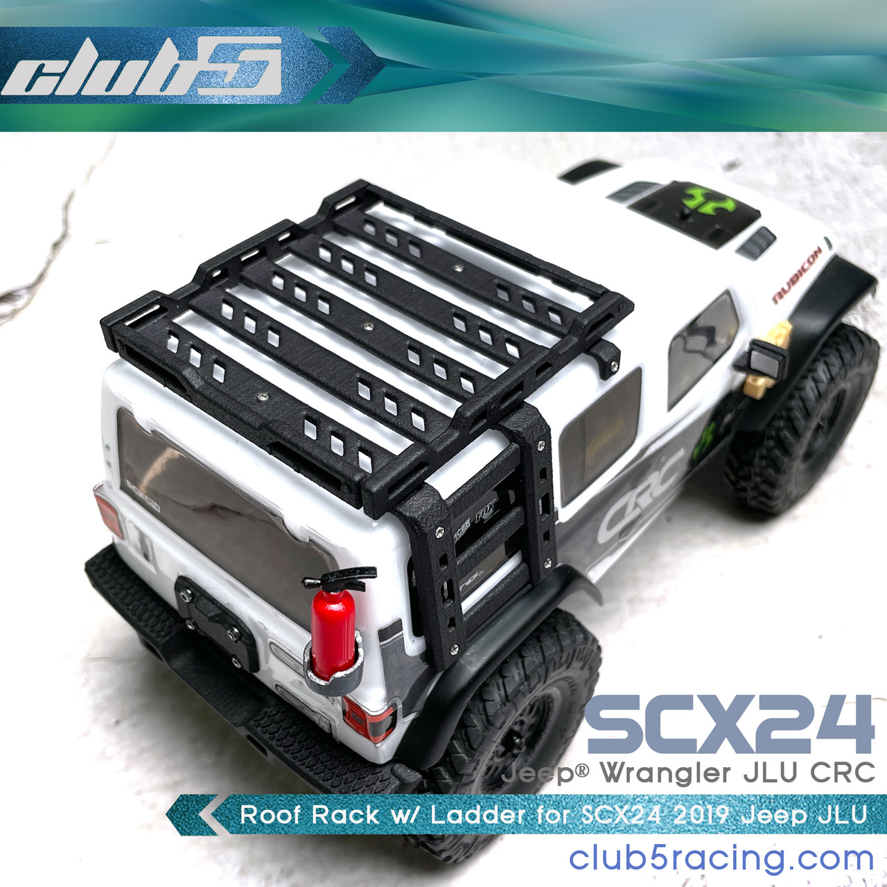 Roof Rack / Side Ladder for SCX24 2019 Jeep Wrangler JLU CRC 