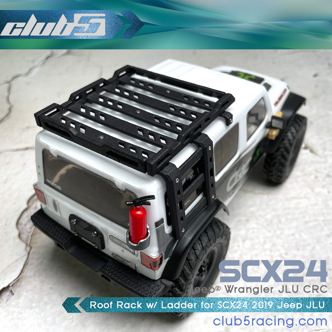 Roof Rack / Side Ladder for SCX24 2019 Jeep Wrangler JLU CRC 