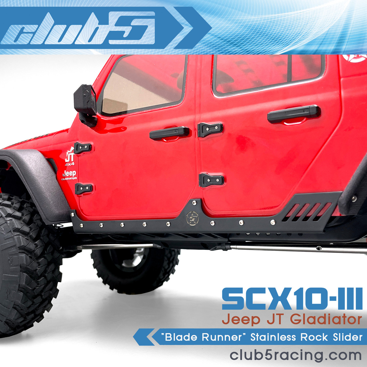 "Blade Runner" Stainless Rock Slider for Axial SCX10 III Jeep JT Gladiator