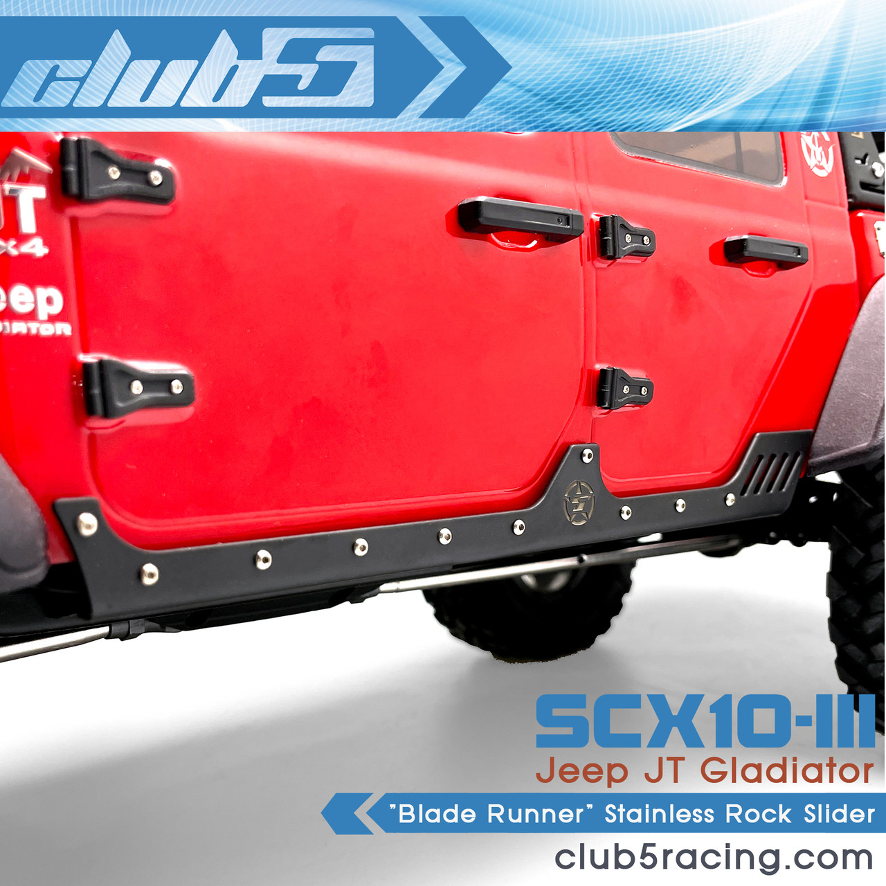 "Blade Runner" Stainless Rock Slider for Axial SCX10 III Jeep JT Gladiator