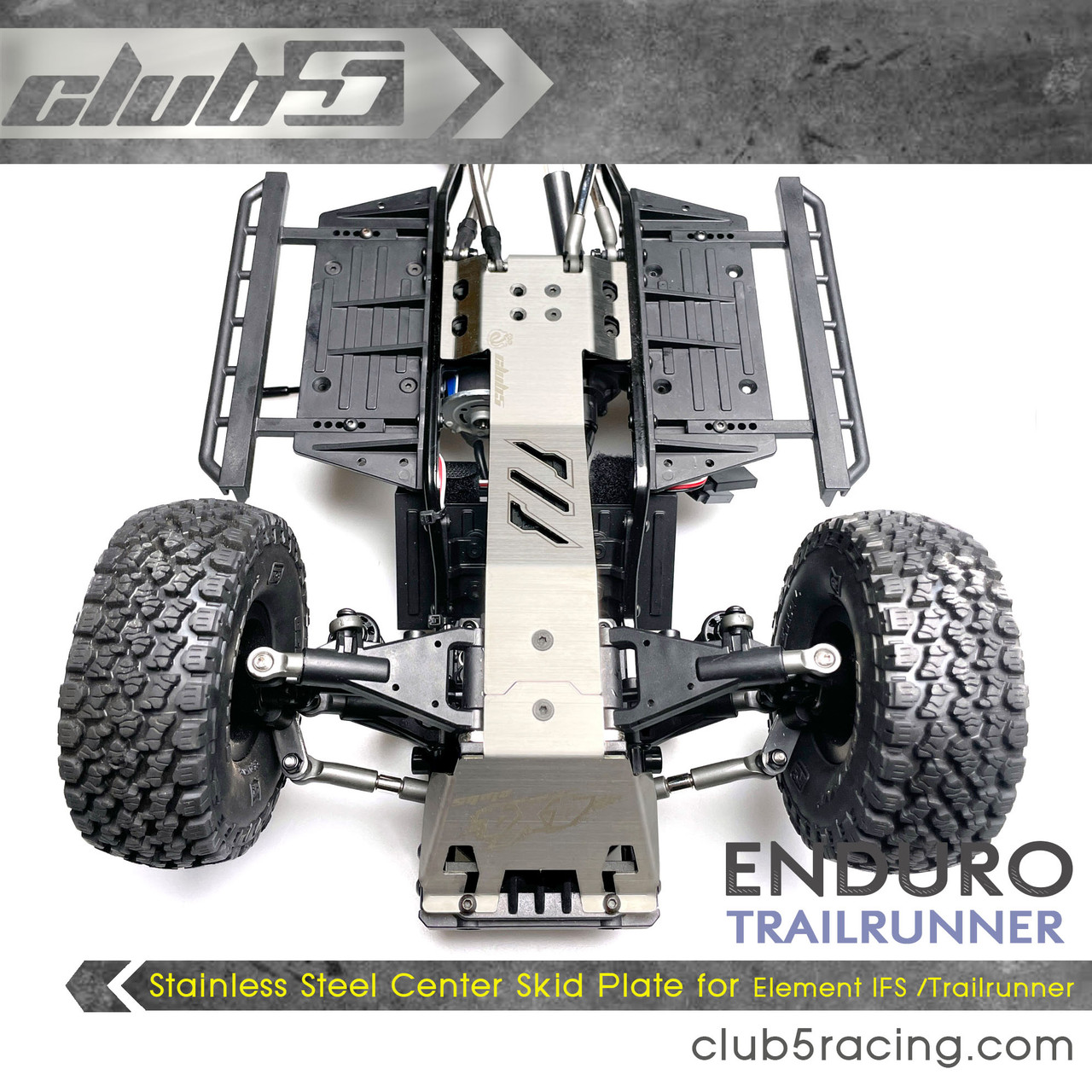 Stainless Steel Center Skid Plate for Element Enduro IFS / Trailrunner / Knightrunner