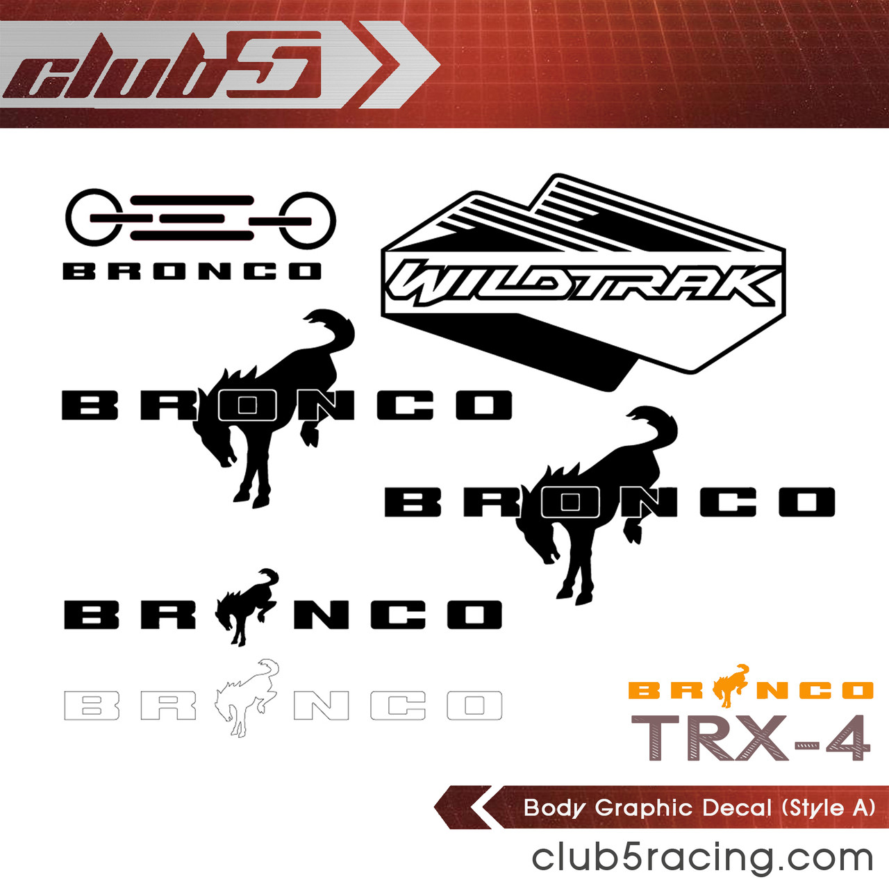 Body Graphic Decal for Traxxas TRX-4 2021 Ford Bronco ( A )