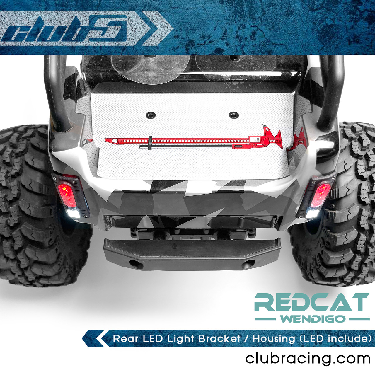 Tail Light Housing w / LED for Redcat Wendigo