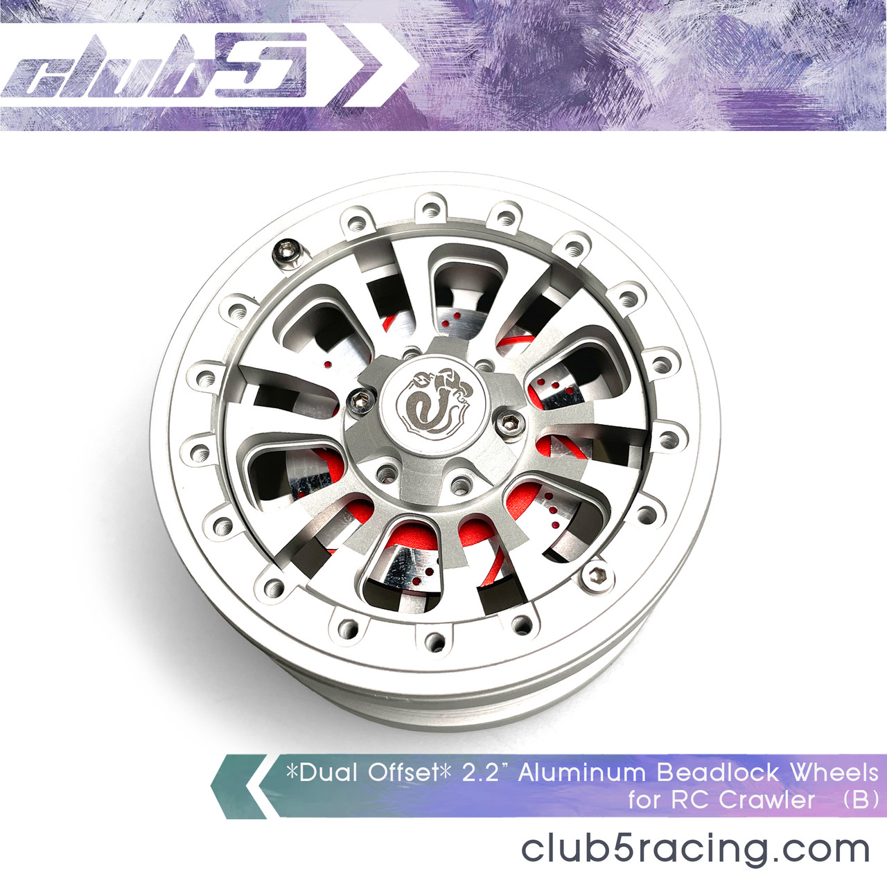 *Dual Offset* 2.2" Aluminum Beadlock Wheels for RC Crawler ( B )
