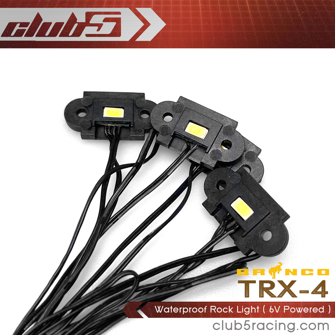 Waterproof Rock Light for TRX-4 2021 Bronco ( 6V Powered )