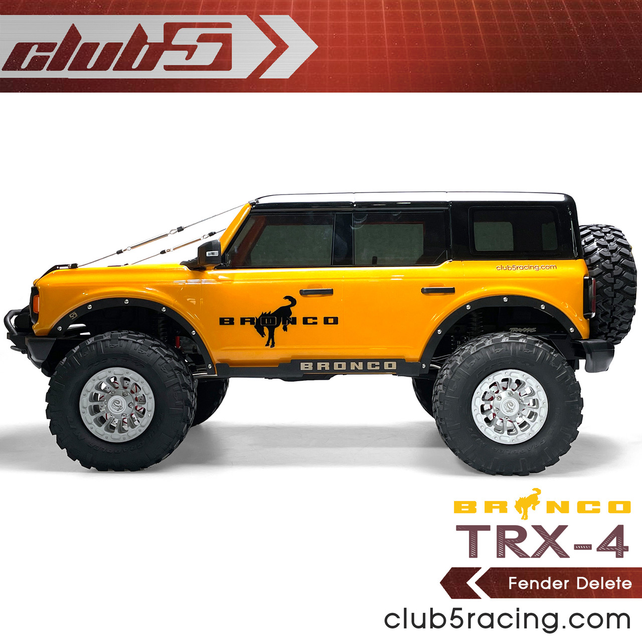 Fender Delete for Traxxas TRX-4 2021 Ford Bronco ( Black Powder Coated Steel)