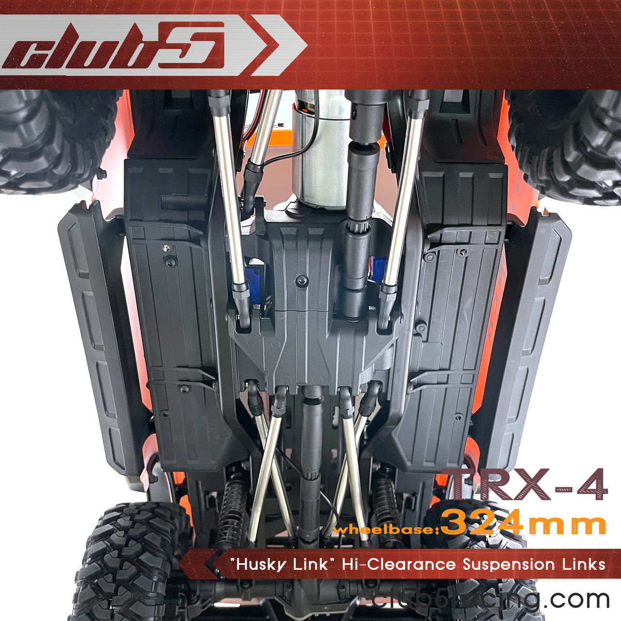 "Husky Link" Hi-Clearance Suspension Link Kit for TRX-4 2021 Bronco / Defender / Tactical