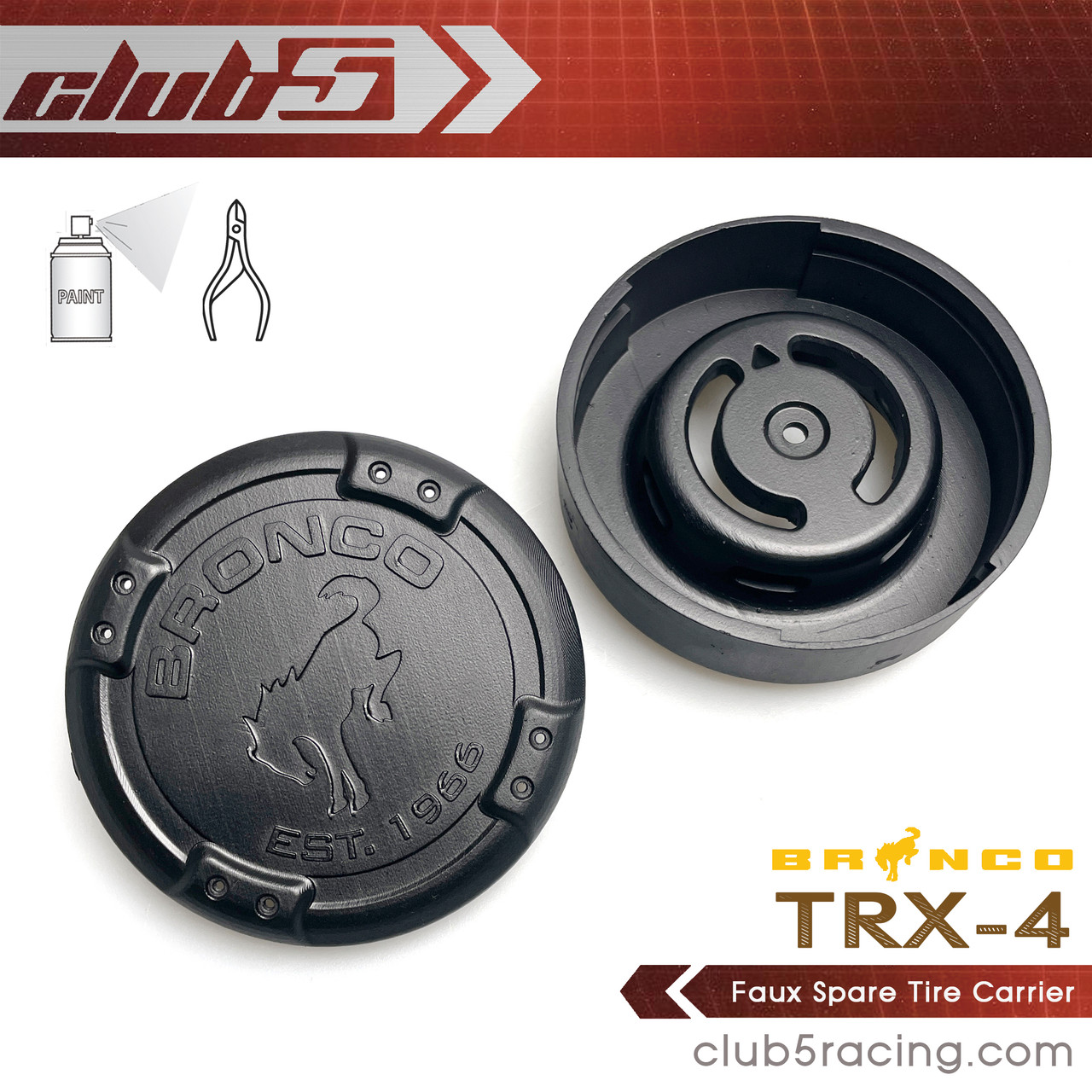 3DP Spare Tire Cover for Traxxas TRX-4 2021 Bronco